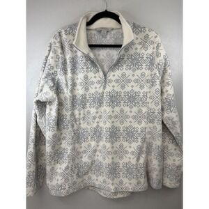 SUPER SOFT Gander Mtn Guide Series Fleece 1/4 Zip Pullover Size XL Snowflake
